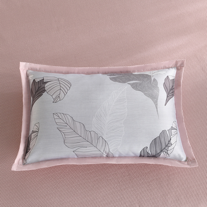 91家纺网 家纺一手货源 找家纺 小猫派 2025夏季冰丝枕头套A类豆豆凉感常规枕套 凉感不绣花-菱形粉