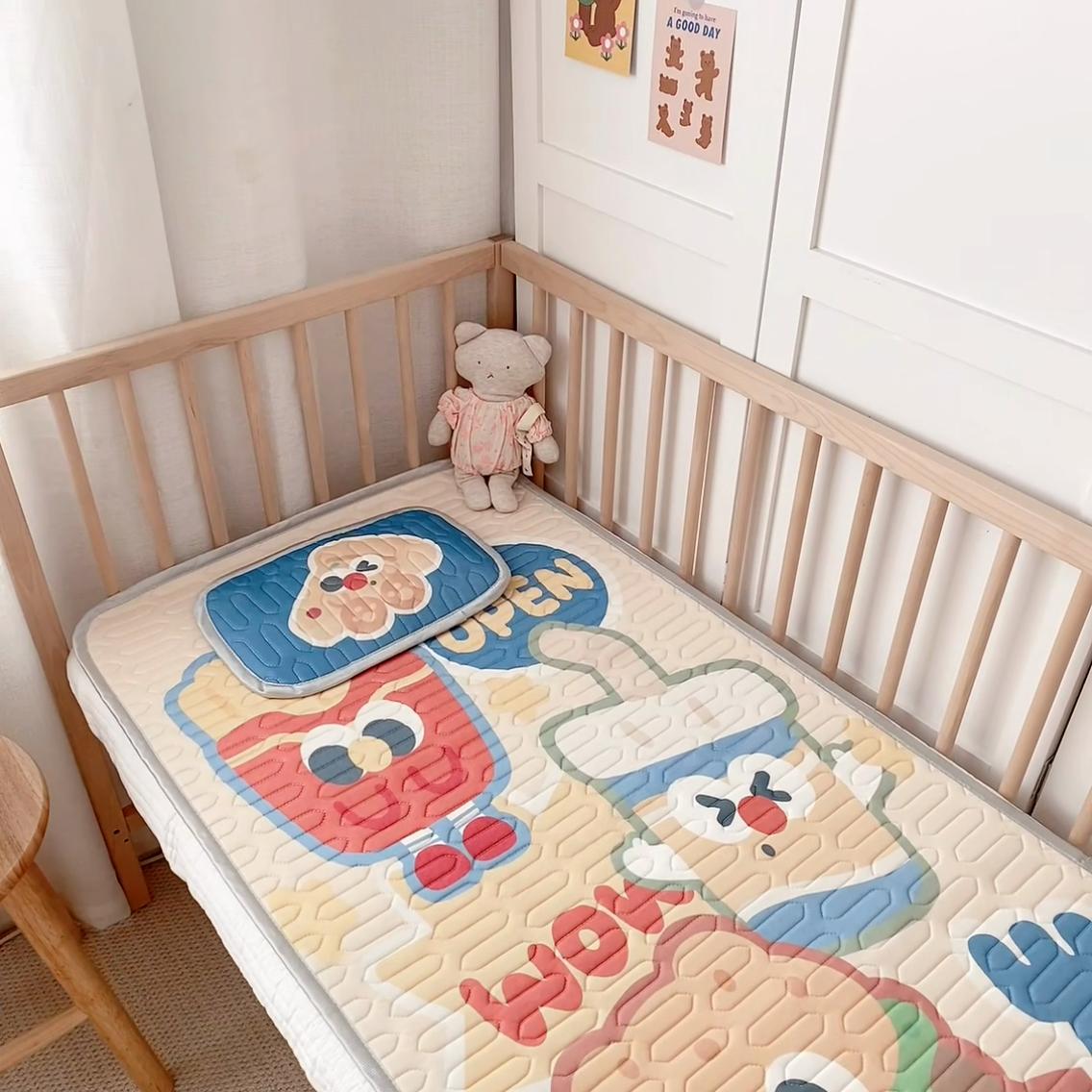 91家纺网 家纺一手货源 找家纺 美乐迪家纺 2025新款儿童乳胶凉席 汉堡