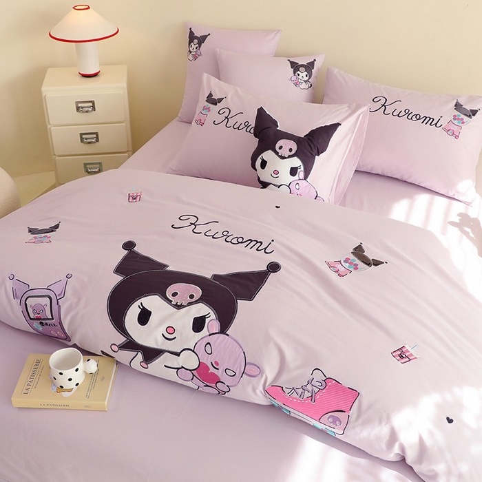 91家纺网 家纺一手货源 找家纺 绒棉世家 2025绒棉世家新款全棉水洗棉贴布绣专版四件套 库洛米