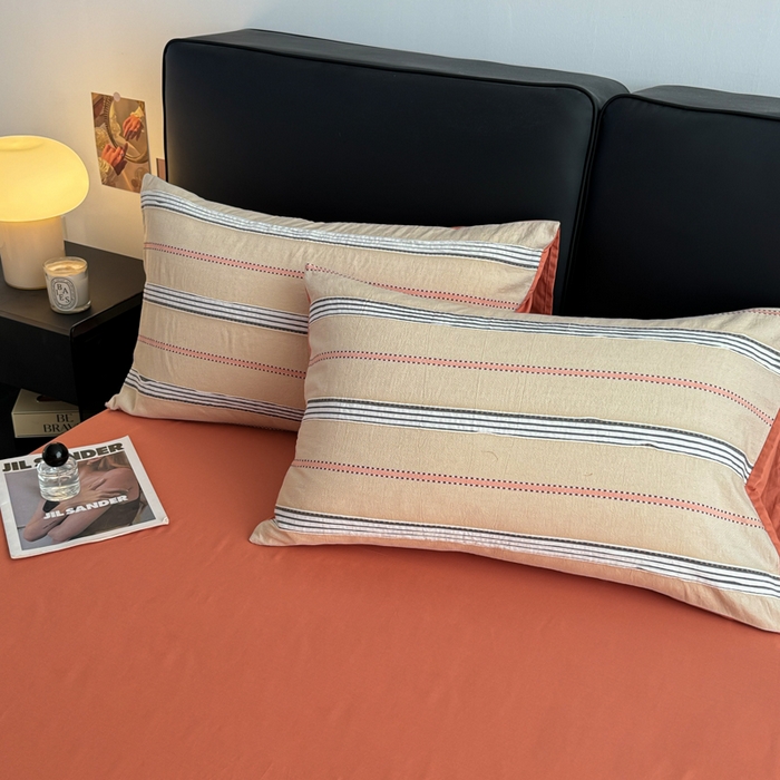 91家纺网 家纺一手货源 找家纺 简宜家居（朝初家纺） 2025新款40支全棉提花四件套（简川-星辰系列） 简川-赤丹