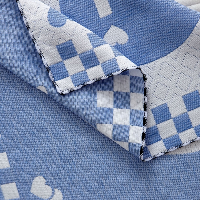 91家纺网 家纺一手货源 找家纺 朴尔家纺-毛巾被 2025新款蜂窝透气提花锁边立体枕巾 只因爱情-蓝