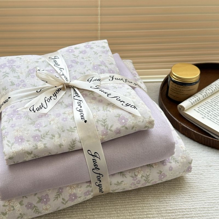 91家纺网 家纺一手货源 找家纺 典曼家纺 2025新款双层纱小清新印花四件套-叠拍 半亩花田