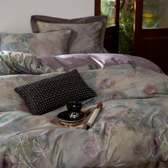 91家纺网 家纺一手货源 找家纺 由丽家纺 2025新款数码印花四件套 素芳-紫