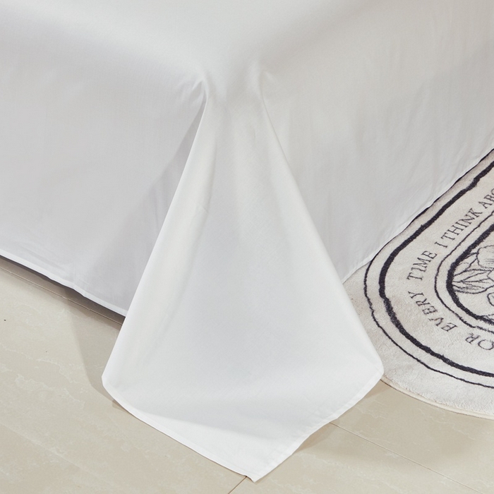 91家纺网 家纺一手货源 找家纺 晶缦家纺 2025新款喷气全棉13376纯棉斜纹纯色床单-沐兰 沐兰-本白