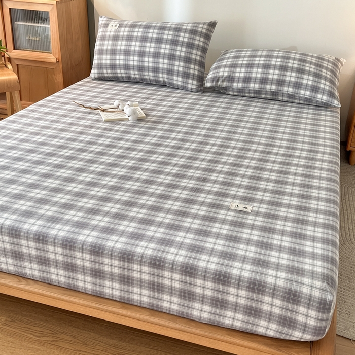 91家纺网 家纺一手货源 找家纺 21度C 2025新款A类全棉母婴级四件套单品系列-单床笠 可可灰