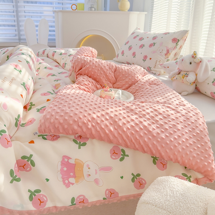 91家纺网 家纺一手货源 找家纺 佰丝居 2025新款A类水洗棉双层纱豆豆被100%新疆棉花被夏被 曼塔玫瑰