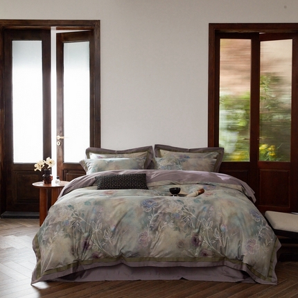 由丽家纺 2025新款数码印花四件套 素芳-紫