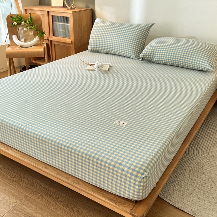 91家纺网 家纺一手货源 找家纺 21度C 2025新款A类全棉母婴级四件套单品系列-单床笠 琉璃格