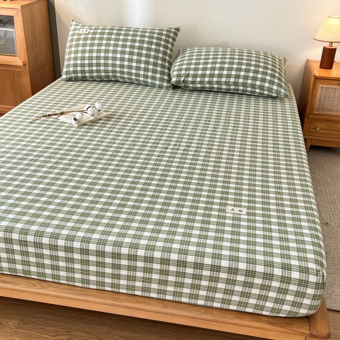 91家纺网 家纺一手货源 找家纺 21度C 2025新款A类全棉母婴级四件套单品系列-单床笠 澳白绿