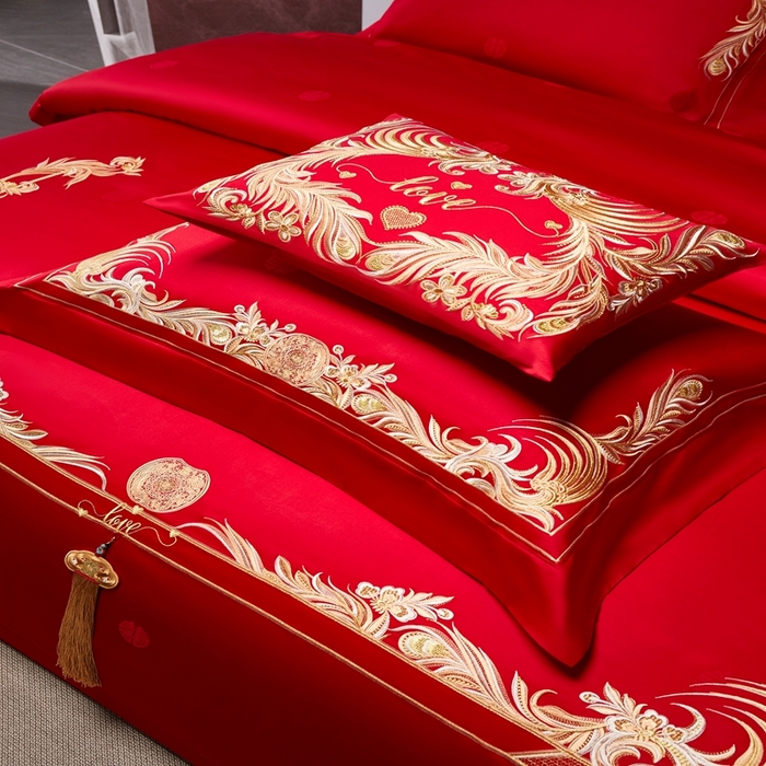 91家纺网 家纺一手货源 找家纺 爱情故事2025新款婚庆新品 锦凤流光