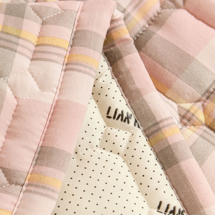 91家纺网 家纺一手货源 找家纺 恋绒家纺 无印风高低床学生床褥水洗棉宿舍上下铺软床垫 粉灰格