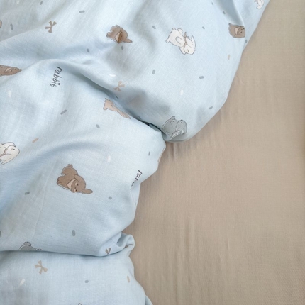 91家纺网 家纺一手货源 找家纺 （总）2025新款双层纱印花卡通四件套-床拍