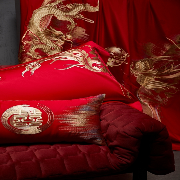 91家纺网 家纺一手货源 找家纺 爱情故事2025新款婚庆新品 龙凤呈祥2k