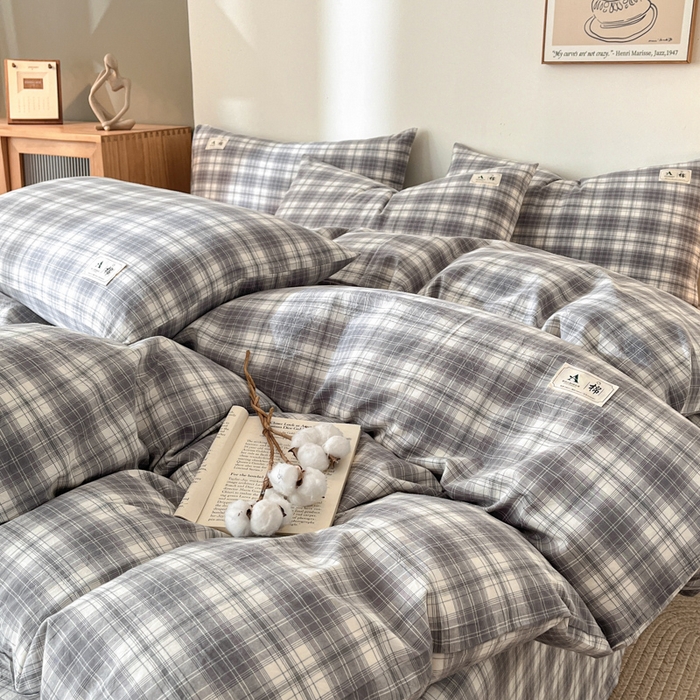 91家纺网 家纺一手货源 找家纺 21度C 2025新款A类全棉母婴级四件套单品系列-单被套 可可灰