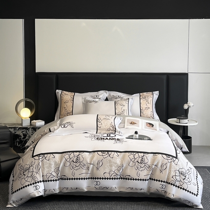 博纳家纺 2025新款纯棉数码绣花四件套-简爱 简爱-山灰