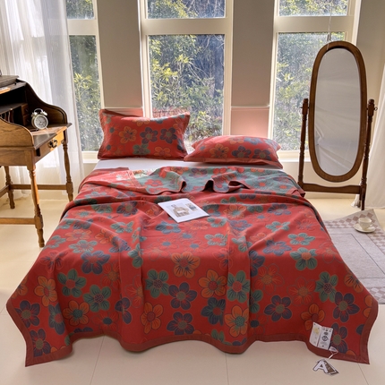 七七家纺 2025新款新疆长绒棉盖毯 一春芳意