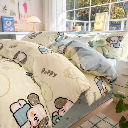 91家纺网 家纺一手货源 找家纺 (总) 清雅福 2025春夏新品全棉13372印花系列四件套