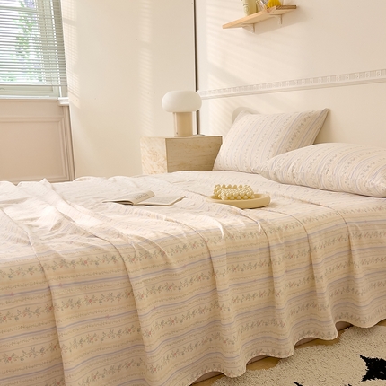 DoDo 兜兜 2025新款全棉双层纱印花单床单（可定做尺寸） 蓝色的风