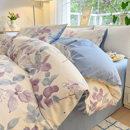 91家纺网 家纺一手货源 找家纺 (总) 清雅福 2025春夏新品全棉13372印花系列四件套