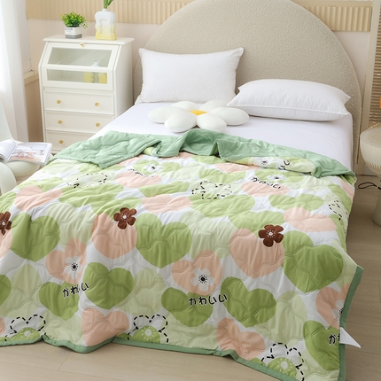 诗雅纺织 2025新款超柔水洗棉夏凉被空调被 心心相印