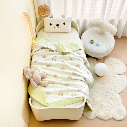 御棉坊 2025新款A类50天丝数码印花夏被子被芯 采花兔兔