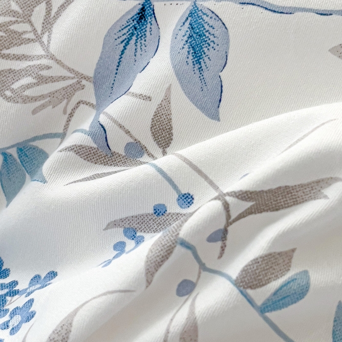 91家纺网 家纺一手货源 找家纺 大柏树 2025新款全棉13376印花四件套系列（可定制）-单被套青野花梦-蓝