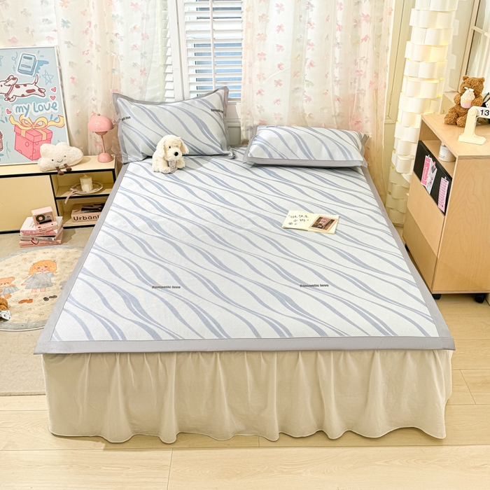 91家纺网 家纺一手货源 找家纺 川悦生活 2025新款数码印花冰藤席 青水集沐