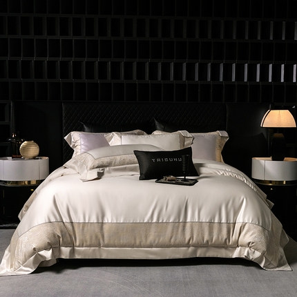 91家纺网 家纺一手货源 找家纺 （总）太古汇家居 2025新款斑马色织美杜莎四件套