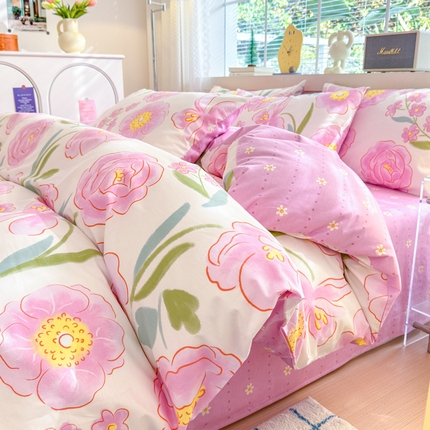 91家纺网 家纺一手货源 找家纺 (总) 清雅福 2025春夏新品全棉13372印花系列四件套