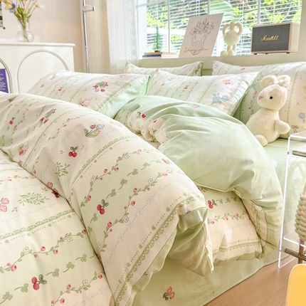 91家纺网 家纺一手货源 找家纺 (总) 清雅福 2025春夏新品全棉13372印花系列四件套