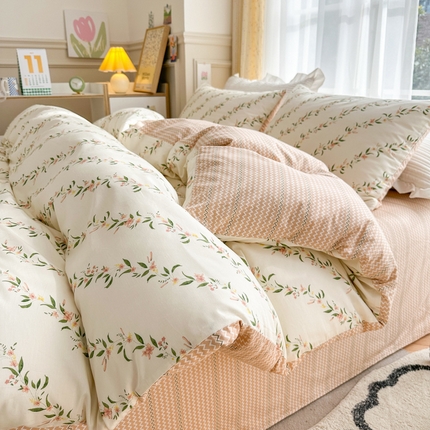 91家纺网 家纺一手货源 找家纺 (总) 清雅福 2025春夏新品全棉13372印花系列四件套