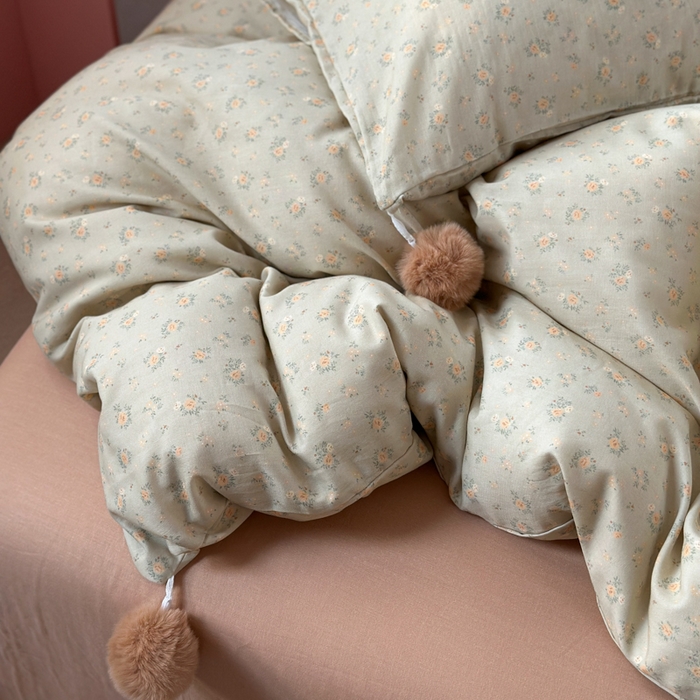 91家纺网 家纺一手货源 找家纺 金爱家 2025新款亲肤舒适纯棉双层纱四件套 双层纱-复古花园