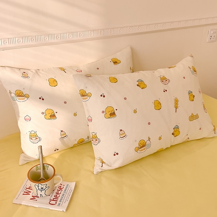 91家纺网 家纺一手货源 找家纺 （总）DoDo 兜兜 2025新款全棉双层纱印花单枕套（可定做尺寸）