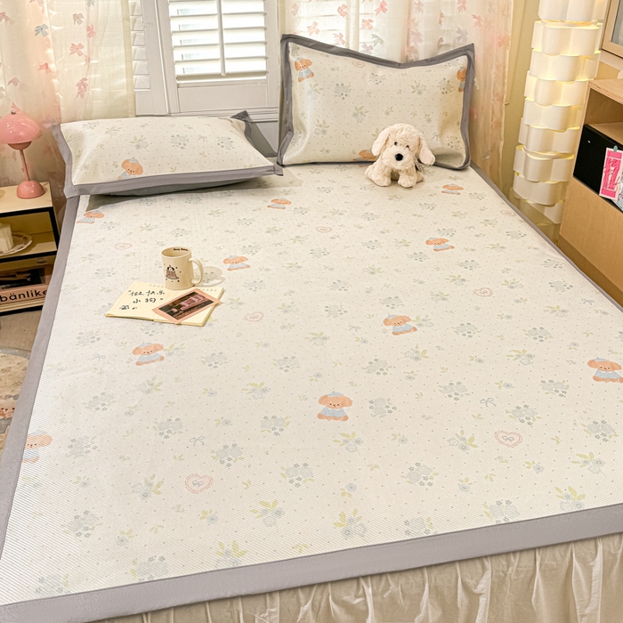 91家纺网 家纺一手货源 找家纺 川悦生活 2025新款数码印花冰藤席 奶芙的哈卡