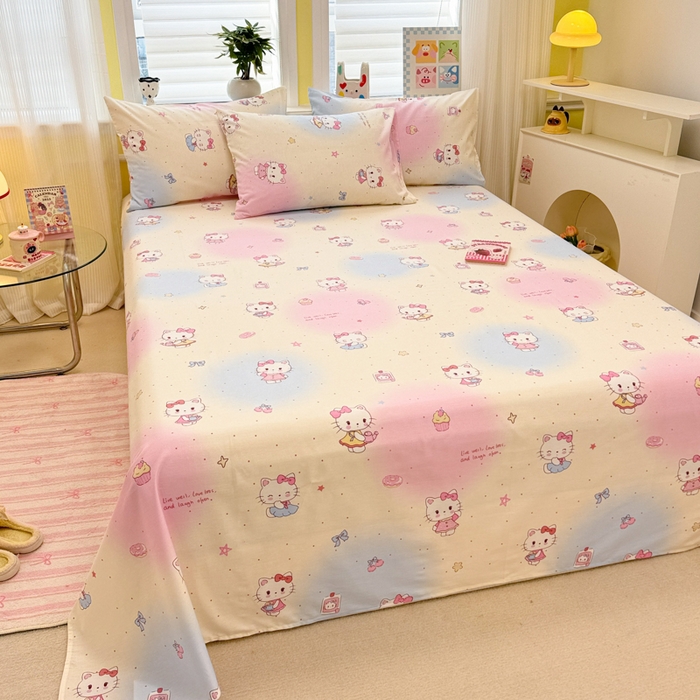 91家纺网 家纺一手货源 找家纺 吉象家纺 2025新款高支密全棉印花单品系列-单床单 甜喵