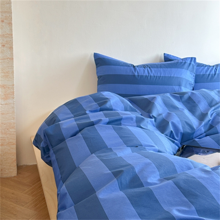 91家纺网 家纺一手货源 找家纺 金丝鸟家纺 2025新款全棉斜纹印花条纹系列四件套及单品 杰文兰