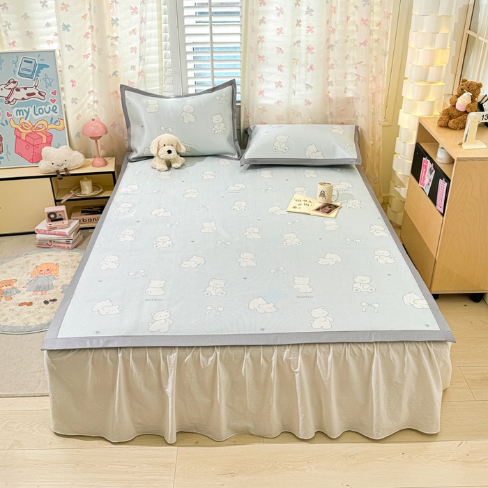 91家纺网 家纺一手货源 找家纺 川悦生活 2025新款数码印花冰藤席 痞小熊