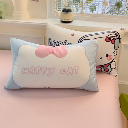 91家纺网 家纺一手货源 找家纺 （总）尤米 【提供买家秀】2025新款水洗棉大版卡通毛巾绣套件系列-单枕套