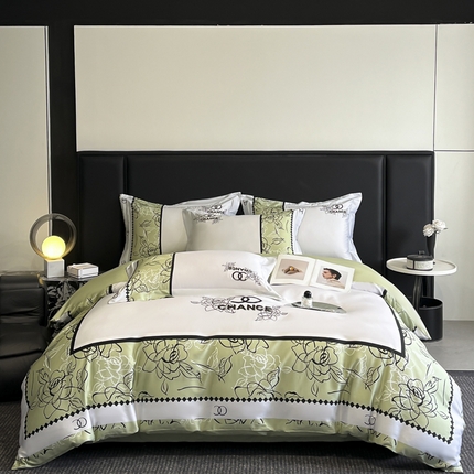 博纳家纺 2025新款纯棉数码绣花四件套-简爱 简爱-茶绿