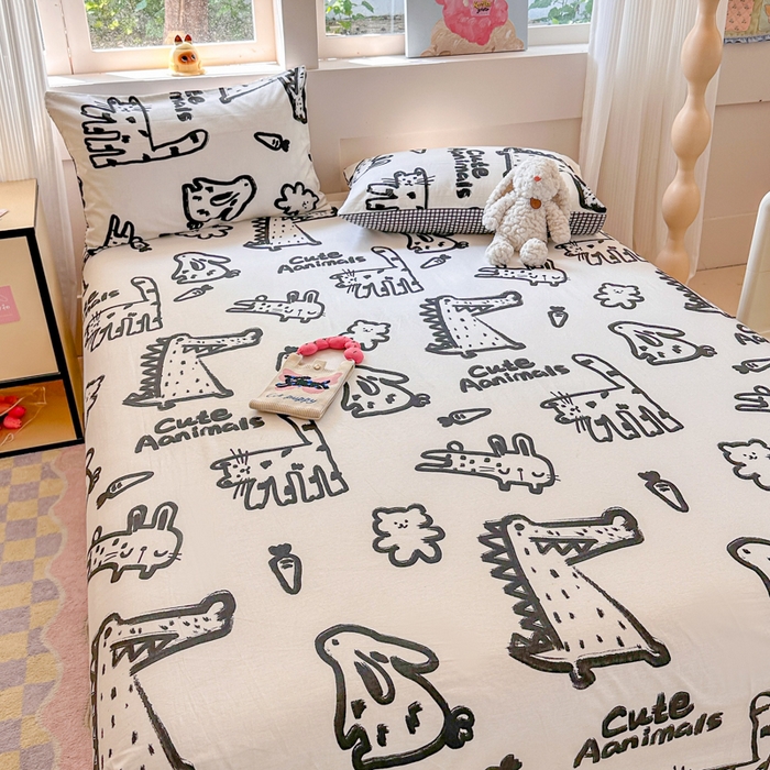 91家纺网 家纺一手货源 找家纺 吉象家纺 2025新款高支密全棉印花单品系列-单床单 漫画家