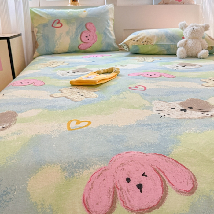 91家纺网 家纺一手货源 找家纺 吉象家纺 2025新款高支密全棉印花单品系列-单床单 蜡笔画