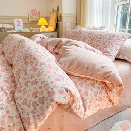 91家纺网 家纺一手货源 找家纺 (总) 清雅福 2025春夏新品全棉13372印花系列四件套