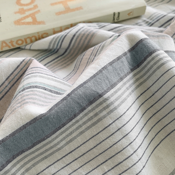 91家纺网 家纺一手货源 找家纺 水洗的故事 2025新款全棉色织水洗棉棉花夏被被子被芯 参青绿条