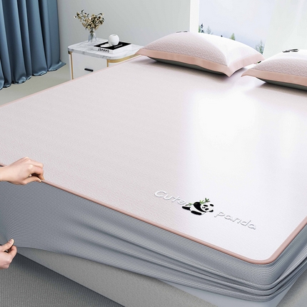 91家纺网 家纺一手货源 找家纺 （总）阿牛席业 2025新款自然凉感可爱卡通刺绣简约凉席-小冰熊系列