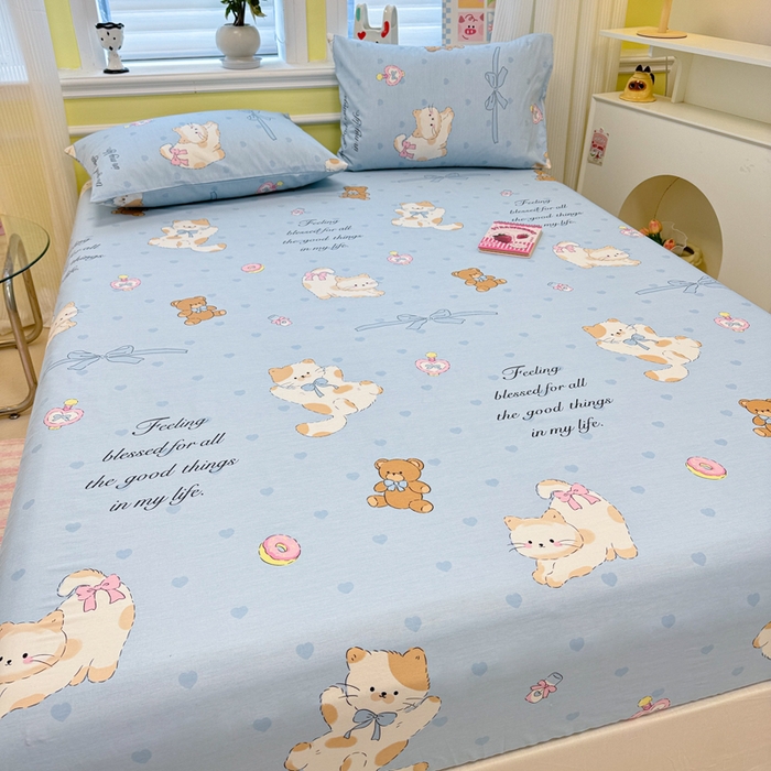 91家纺网 家纺一手货源 找家纺 （总）吉象家纺 2025新款高支密全棉印花单品系列-单床笠