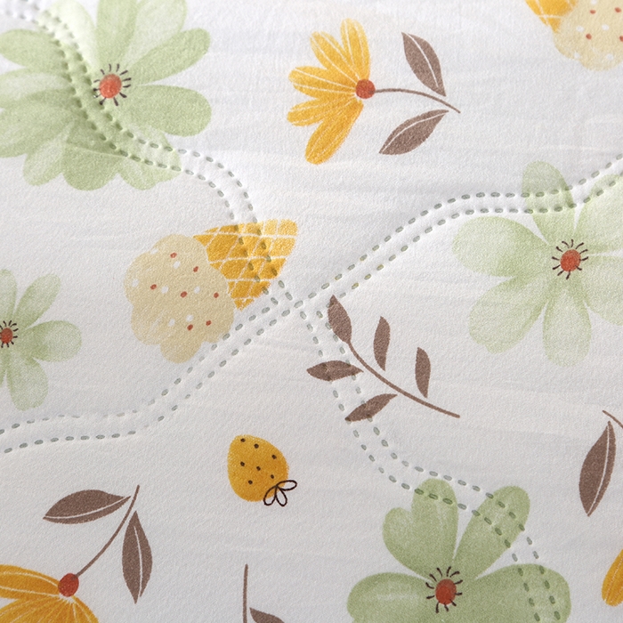 91家纺网 家纺一手货源 找家纺 诗雅纺织 2025新款超柔水洗棉夏凉被空调被 绿色小花