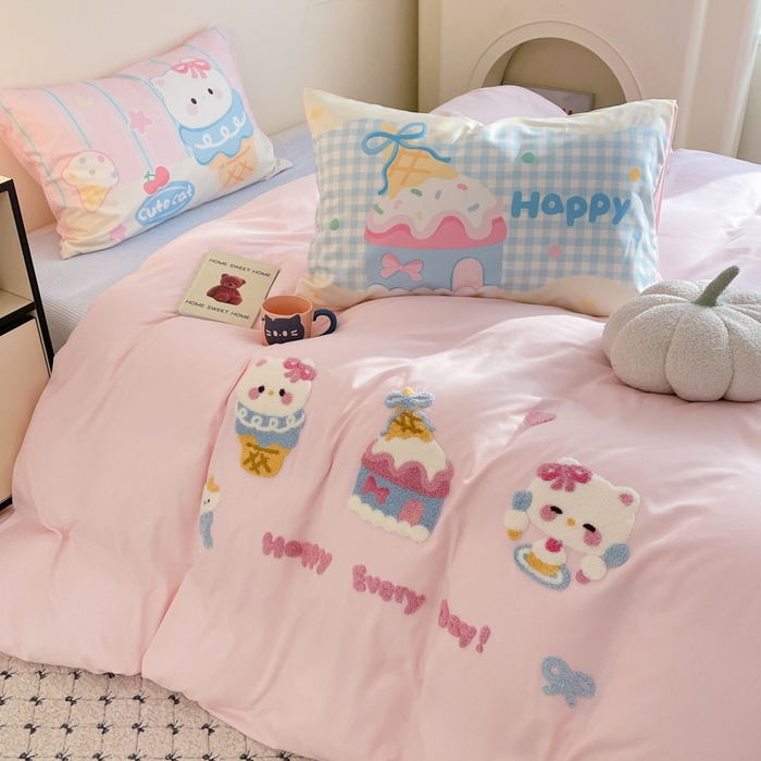 91家纺网 家纺一手货源 找家纺 沐慕 2025新款大版印加绣款四件套 蛋糕kt