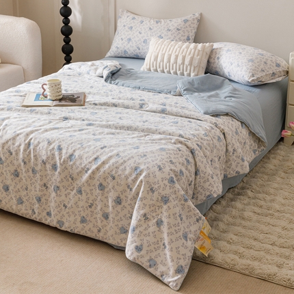 91家纺网 家纺一手货源 找家纺 （总）一加一 2025新款有氧纱印花大豆夏被