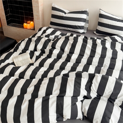 91家纺网 家纺一手货源 找家纺 （总）金丝鸟家纺 2025新款全棉斜纹印花条纹系列四件套及单品