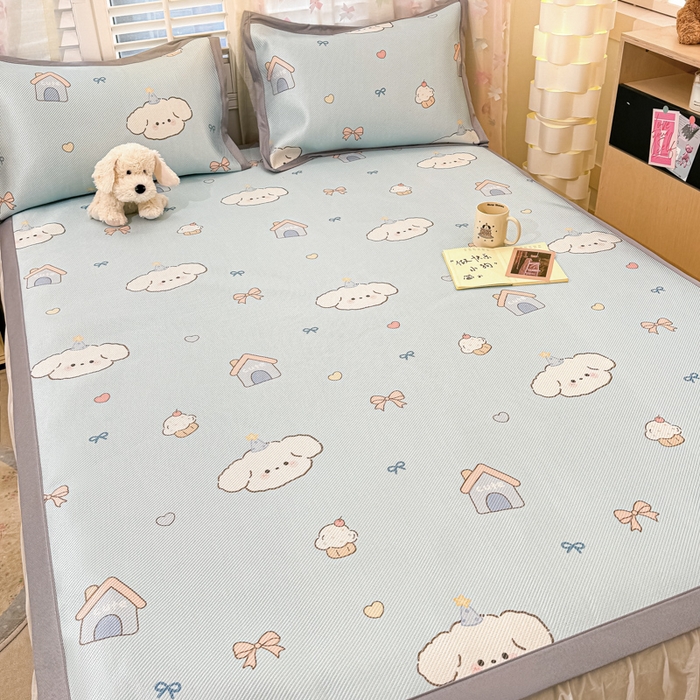 91家纺网 家纺一手货源 找家纺 川悦生活 2025新款数码印花冰藤席 奶屋小汪